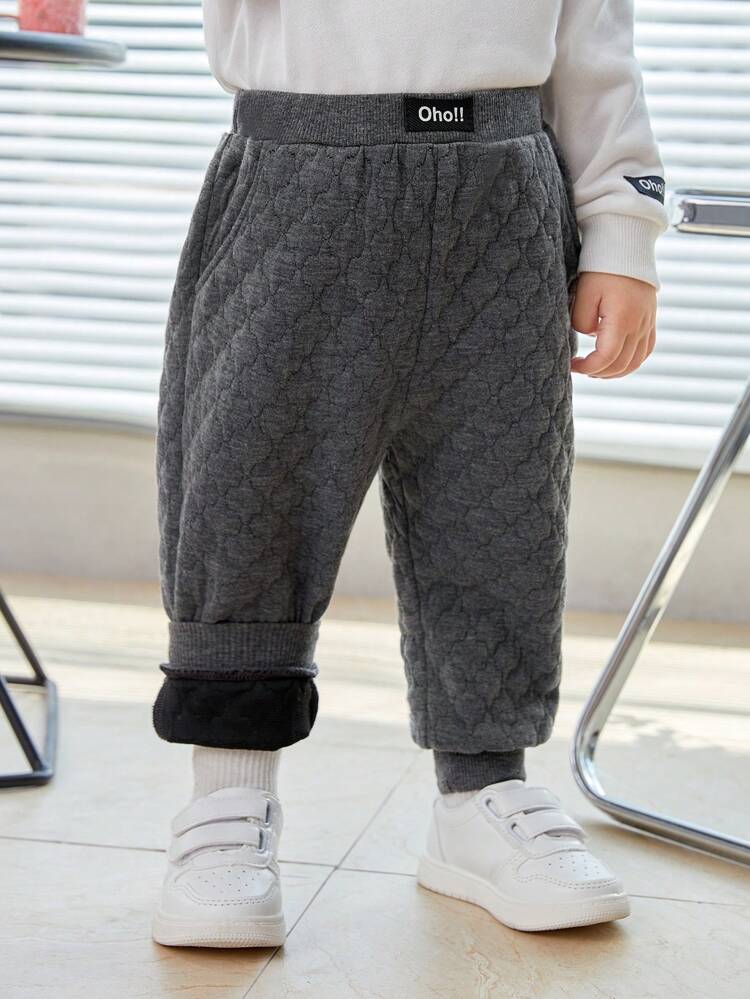 Baby Boys' Casual Diamond Pattern Elastic Waistband Long Pants
