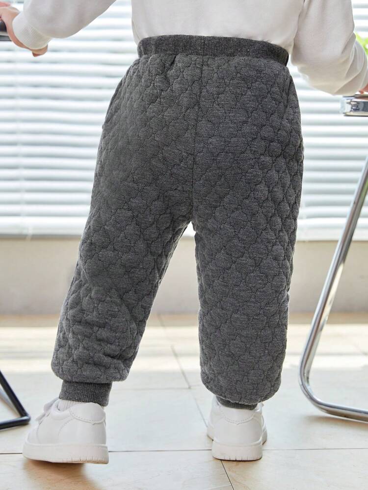 Baby Boys' Casual Diamond Pattern Elastic Waistband Long Pants