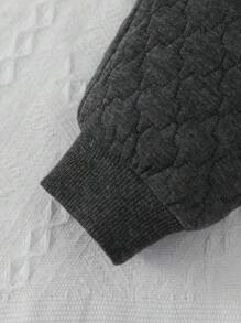 SHEIN 嬰兒男童休閒鑽石紋彈性腰長褲