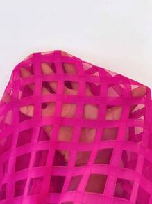 Flirla Talla grande Cazadora tipo bomber con abertura con cremallera - Rosa Fucsia - Ver 10