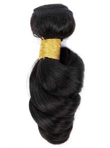 4pcs Loose Wave Human Hair Bundles Virgin Hair Extension 4 Bundles Hair Weave Double Weft Hair Weave Cheap Daily Use Natural Black Color