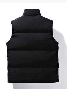 Áo khoác gile nam 1 chiếc có khóa kéo phía trước, giữ ấm và chắn gió. - màu đen - Xem 2