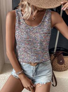 SHEIN LUNE Space Dye Tank Top - Multicolor - View 4