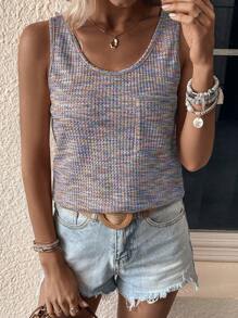 SHEIN LUNE Space Dye Tank Top - Multicolor - View 5