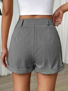 Muchica Roll Up Hem Wide Leg Shorts