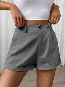 Muchica Roll Up Hem Wide Leg Shorts