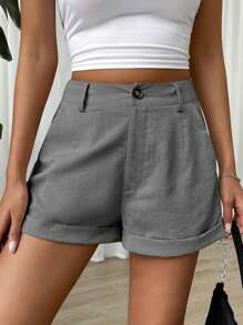 Muchica Roll Up Hem Wide Leg Shorts