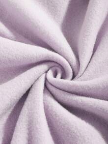 SHEIN EZwear Letter Graphic Kangaroo Pocket Drawstring Thermal Hoodie & Sweatpants - Lilac Purple - View 9