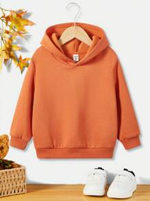 Young Boy Solid Sweatshirt - Orange - View 1