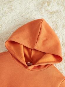 Young Boy Solid Sweatshirt - Orange - View 3