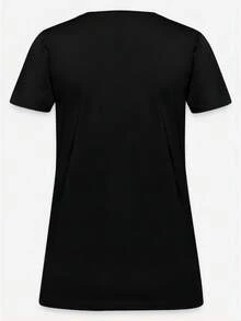 Figure & Slogan Graphic Tee - Black - View 2