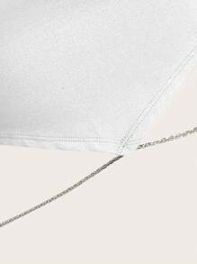 SHEIN ICON 鏈條細節露背短款抹胸上衣 - 白色 - 查看 4