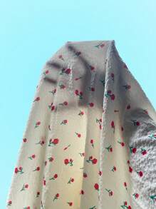 印花落肩袖睡裙 - 米色 - 查看 7