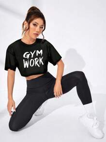 Gameset SHEIN Sport Áo ba lỗ thể thao hở lưng liền thân, áo tập gym nữ - màu đen - Xem 3