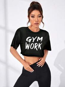 Gameset SHEIN Sport Áo ba lỗ thể thao hở lưng liền thân, áo tập gym nữ - màu đen - Xem 4