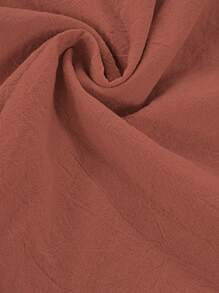 SHEIN LUNE Chất rắn tay áo lá sen Váy Smock - Gỗ đỏ - Xem 8