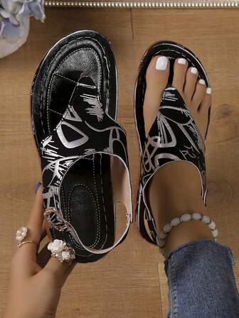 女性舒服的縫紉扣坡跟鞋帶厚鞋底