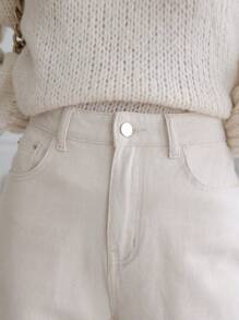 DAZY 斜口袋直筒牛仔褲