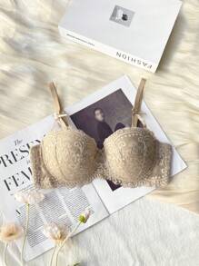 Shein Underwear&Sleepwear Basics 3pcs Lace Underwire Bra Lingerie
