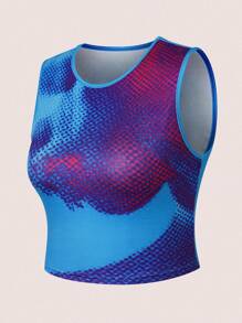 SHEIN Unity In Đồ họa Crop Tank Top - Nhiều màu - Xem 5