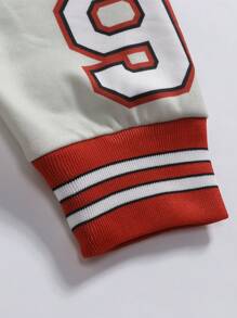 Manfinity LEGND Loose Fit Men's Printed Graffiti Varsity Jacket - Black - View 5