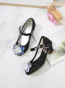 孩子們的水晶鞋時尚高跟鞋公主鞋