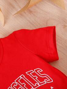 Baby Boy Letter Graphic Tee & Shorts