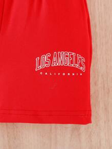 Baby Boy Letter Graphic Tee & Shorts