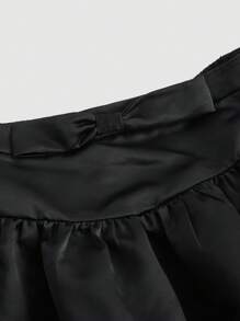 SHEIN MOD Plus Two Layer Hem Skirt - Black - View 4