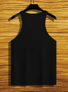 Manfinity Homme Camiseta de tirantes de punto acanalado para hombre - Negro - Ver 2