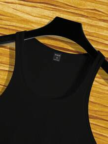 Manfinity Homme Camiseta de tirantes de punto acanalado para hombre - Negro - Ver 3