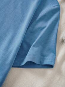 SHEIN Essnce Camiseta con estampado de oso - Neblina azul - Ver 3