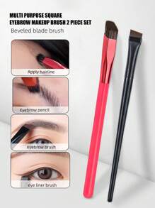 1 cọ trang điểm lông mày Red Wild + 1 cọ lông mày góc cạnh lưỡi siêu mỏng, cọ kẻ mắt, cọ tơ tằm, cọ lông mày, cọ phấn mắt, cọ Spoolie, cọ Spoolie - Nhiều màu - Xem 1