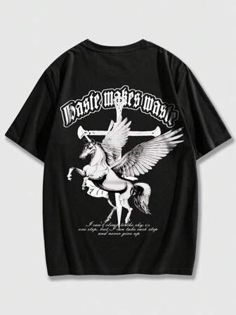 Street Life Hombres Camiseta & con estampado de slogan