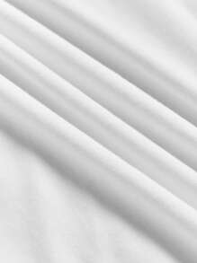 SHEIN Leap Crew ModeFlare Wear Tween 女童纯色圆领短袖针织休闲 T 恤 - 白色 - 查看 4