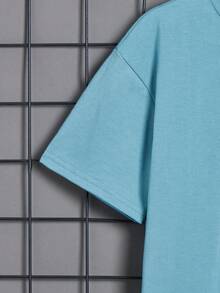 男童休閒短袖圓領t卹,適合夏季