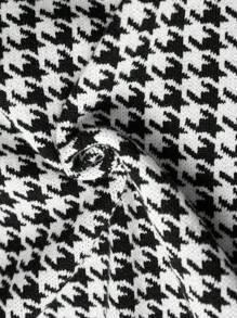 BizChic 千鳥格圖案小高領緊身毛衣洋裝不附腰帶 - 黑與白 - 查看 9