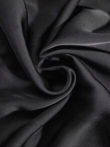 BizChic Surplice cổ Áo sơ mi Peplum - màu đen - Xem 7