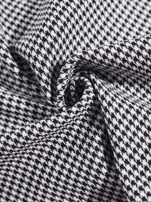 BizChic Cotton Houndstooth Print Crop Blazer & Button Front Skirt