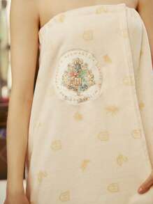 HARRY POTTER X SHEIN 1 chiếc khăn tắm in hình lá chắn - Nhiều màu - Xem 1