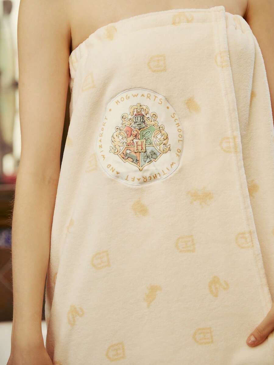HARRY POTTER X SHEIN 1 chiếc khăn tắm in hình lá chắn - Nhiều màu - Xem 1