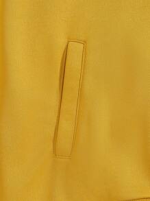 Manfinity Hypemode 男士素色按扣斜口袋連帽衫 - 黃色 - 查看 7