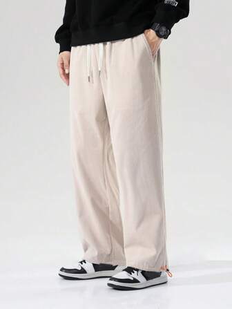 Men Drawstring Waist & Hem Trousers