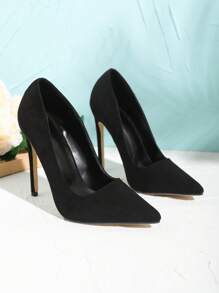 Einfarbig Modisch und Abnehmen hohe Absätze Einzel Schuhe für Tischgesellschaft, Damen Schwarz High Heel Schuhe