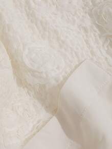 DAZY 提花落肩袖拉鏈開襟飛行員夾克 - 白色 - 查看 5