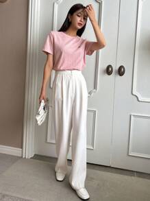 DAZY 刺繡卡通圖案t恤 - 粉色 - 查看 6