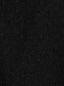 SHEIN LUNE 素色前紐扣夾克 - 黑色 - 查看 3