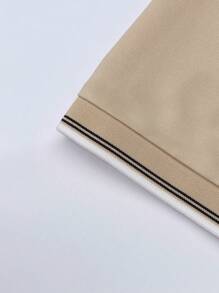 Manfinity Homme Homme Polo Imprimé Oiseaux À Ourlet À Rayures - Nude - Voir 4