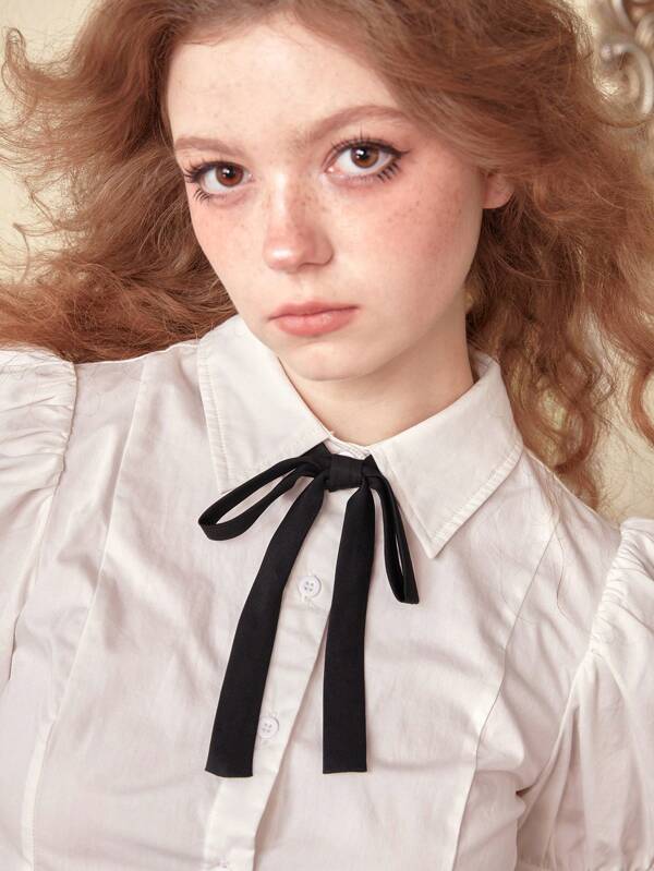 ROMWE Kawaii 1pc Women Solid Bow Tie