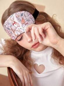 ROMWE 1 pieza Antifaz con estampado de conejo de dibujos animados - Multicolor - Ver 1